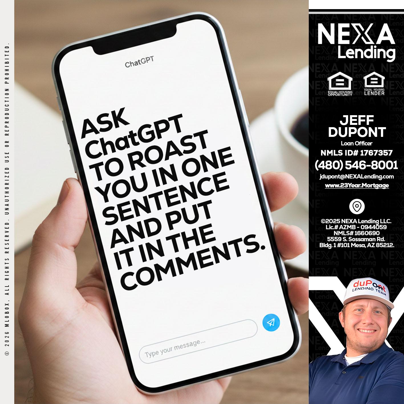 ask chatgpt - Jeff duPont -duPont Lending Team