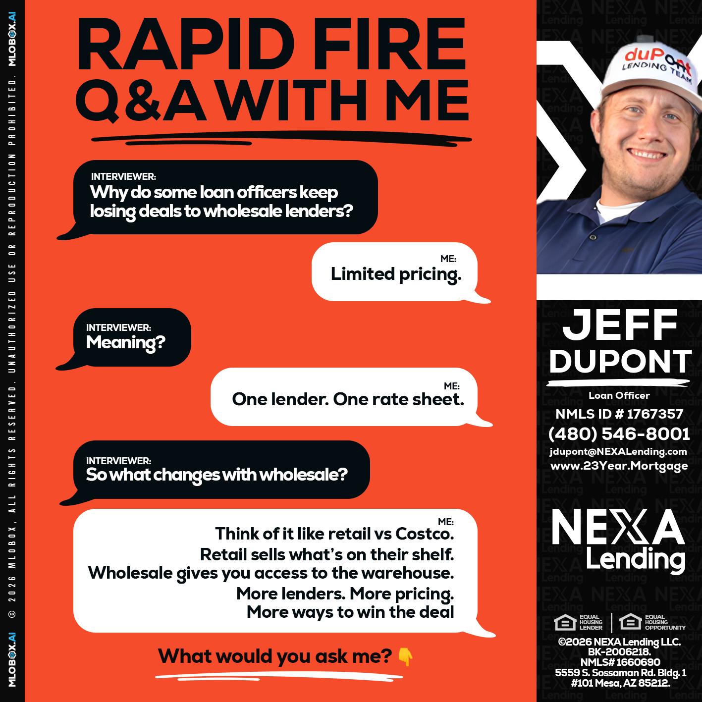 Q&A - Jeff duPont -duPont Lending Team