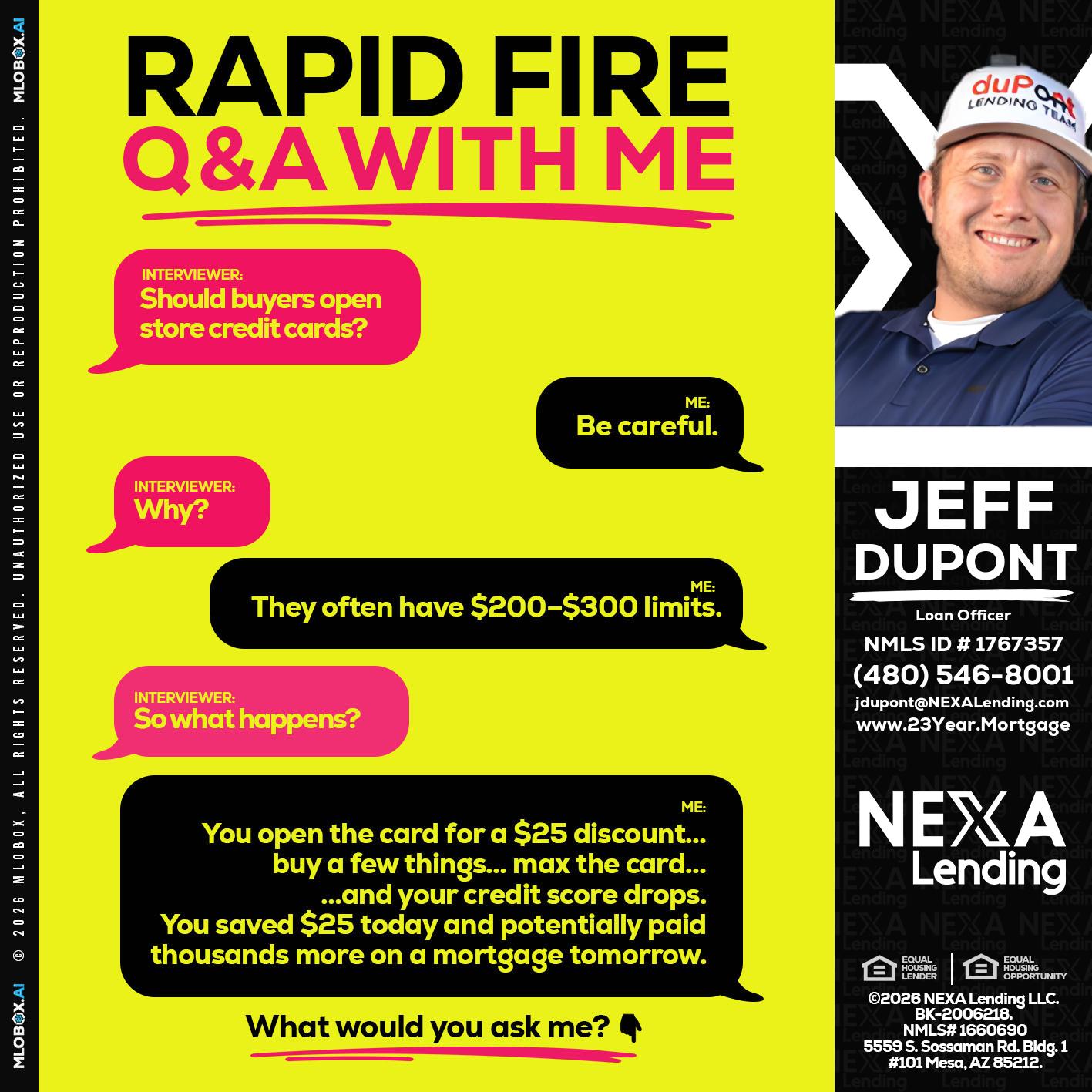 RAPID FIRE Q&A - Jeff duPont -duPont Lending Team