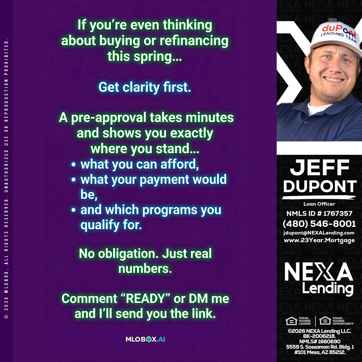 IF YOU THINKING - Jeff duPont -duPont Lending Team
